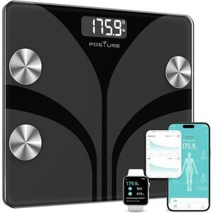 Posture Scale for Body Weight Digital Bathroom Smart Scale LCD Display Black